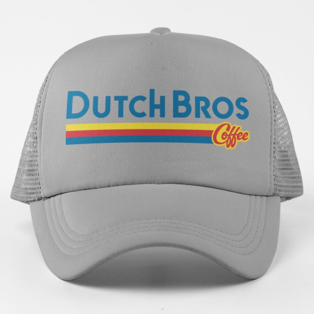 NEW Dutch Bros Coffee Wordmark Foam Trucker Mesh Snapback Hat GRAY